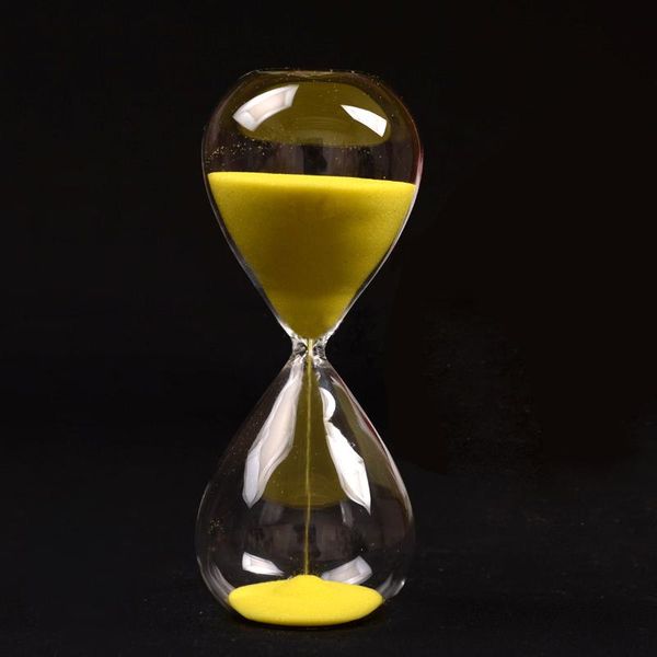 

large fashion yellow sand glass sandglass hourglass timer clear smooth measures home desk decor xmas birthday gift (yellow other clocks & ac