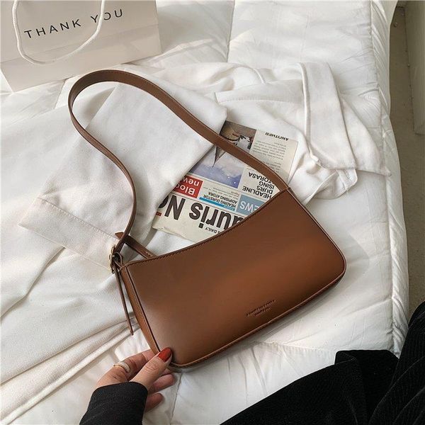 

evening bags women bag vintage leather armpit shoulder pouch solid color 2021 trend for small clutch purse luxury handbag