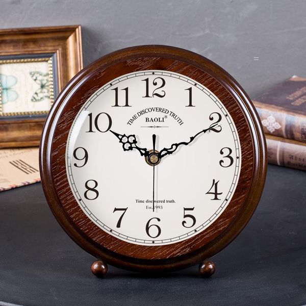 

desk & table clocks wooden cute small clock round digital vintage electronic wood retro kitchen relogio de mesa watch ea60zz