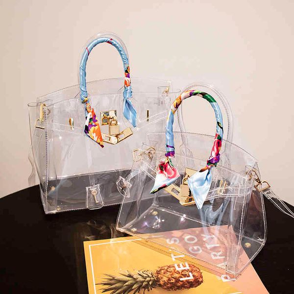 

beach jelly slung 2021 summer new fashion portable transparent versatile shoulder bag