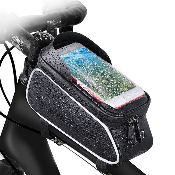 

cycling bags bicycle frame bag bike up tube with 6.0 inches phone screen and earphone hole waterproof