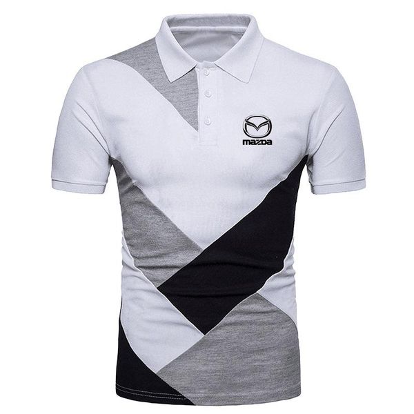 

men's polos 2021 black and white stitching t-shirt mazda comfortable print harajuku slim fit sweatshirts t-shirts, White;black