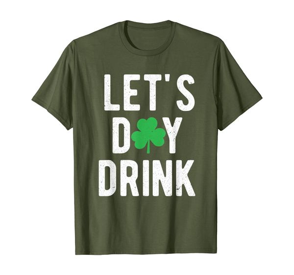 

let's day drink st patricks day drinking shirt, White;black