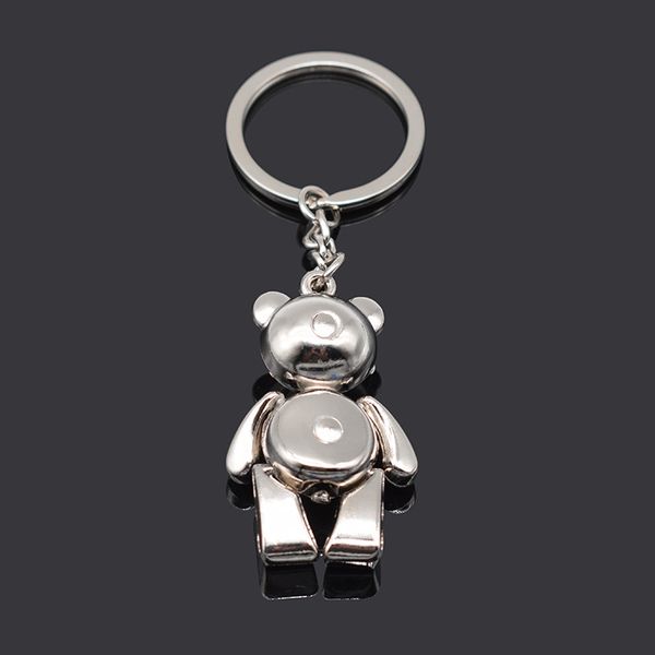 

car keychain activity bear keychain keyring metal key ring key chain creative key holder auto accessories, Slivery;golden