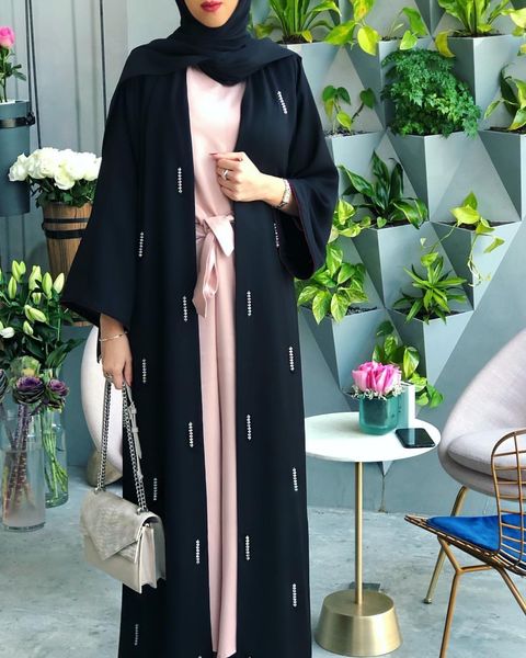 

casual dresses ramadan black abaya dubai turkey muslim hijab dress abayas for women islam clothing caftan kaftan kimono robe femme, Black;gray
