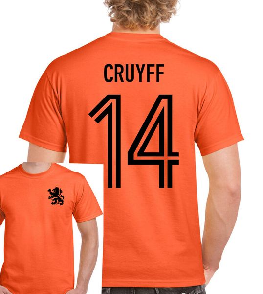 

johan cruyff t-shirt 14 mens retro holland football player dutch ajax top, White;black