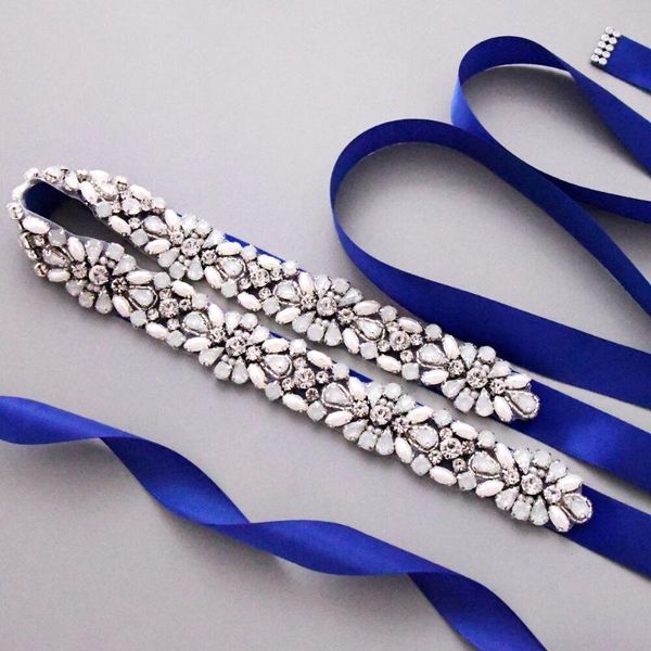 

wedding sashes zms450 opal and milk rhinestone bride belt girl bachelorette party prom dress accessories woman luxurious sash, White