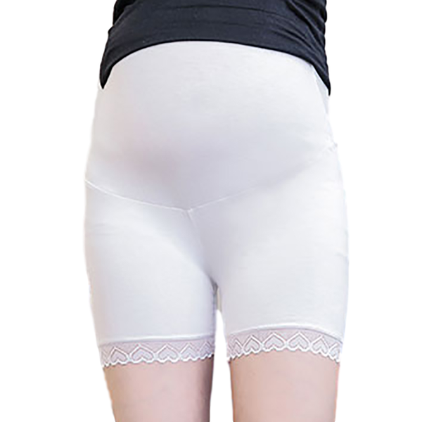 

maternity bottoms pregnant safety pants short leggings thin 3-pants for pregnancy women summer lace/flat mouth shorts size, White