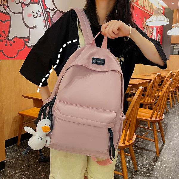 

backpack bags for women nylon backpacks solid color schoolbags teenage girls boys trend with 2021