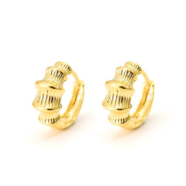 madre Orecchini a cerchio 24K Fine Gold GF Twisted Earings Donna piramide Romantica morale Goold party Jewelry Regalo di nozze