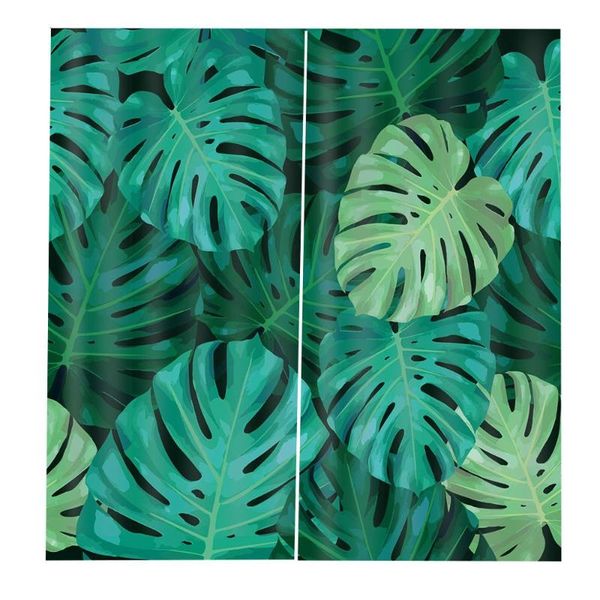 

curtain & drapes custom any size 3d curtains for living room green leaf printed window customized cortinas home