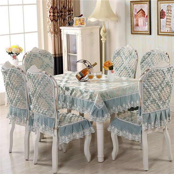 

european style dining table cover lace rectangular tablecloth soft thick chair cover/cushion covers