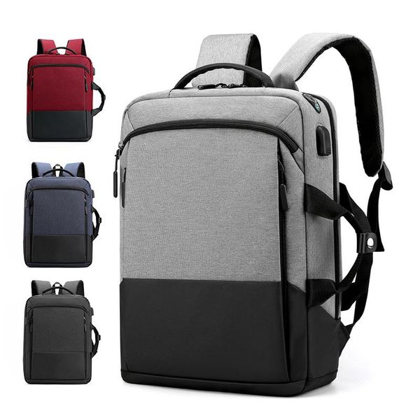 

backpack 15.6 inch lapmen waterproof usb charging business notebook male large capacitystudent bagpack for teenage