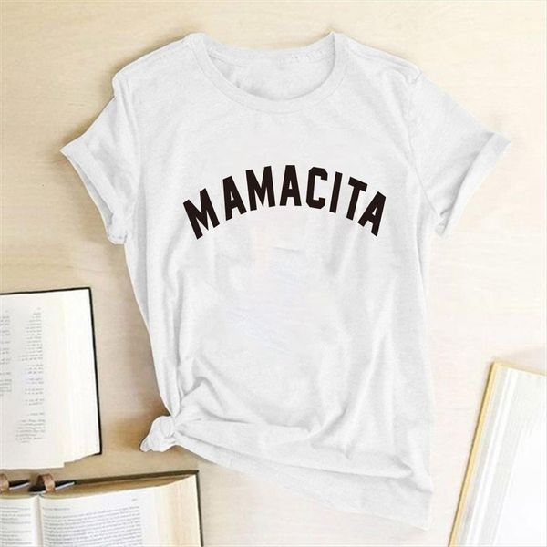 

amacita letter printed summer women funny mama life femla for mom spanish dropshipping, White