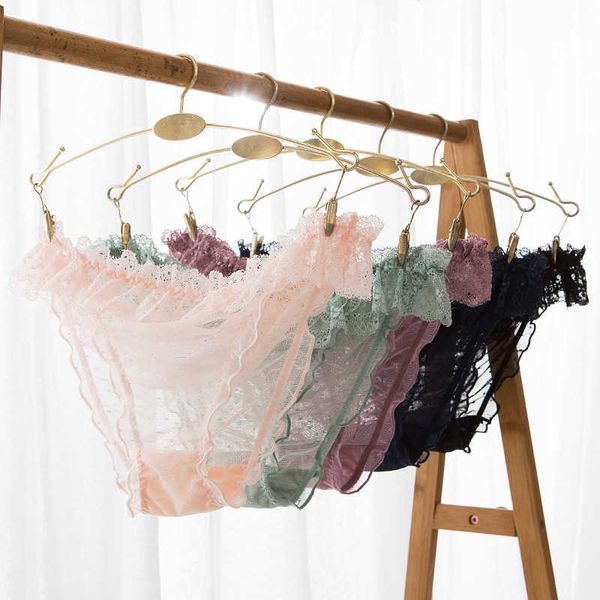 

briefs panties lace ee girl's low waist traceless transparent, Black;white