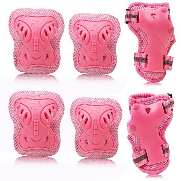 Joelheiras cotovelas 6pcs/conjunto de patinação equipamento de borboleta conjunta de bicicleta de bicicleta Skate Skate Skate Roller Protetor para crianças crianças