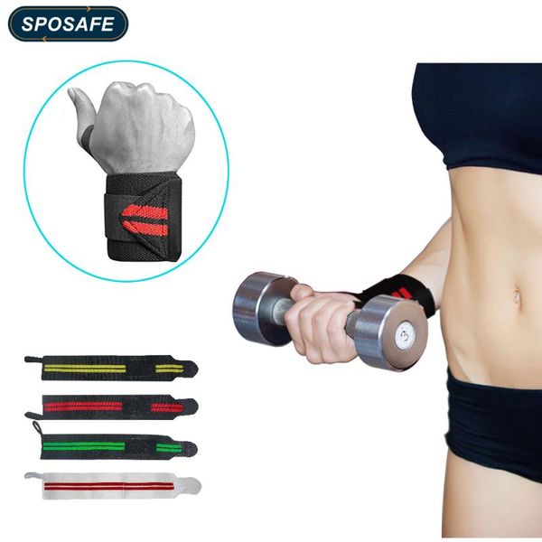 

wrist support sposafe 1pcs brace gym weightlifting training weight lifting gloves bar grip barbell straps wraps hand protection, Black;red