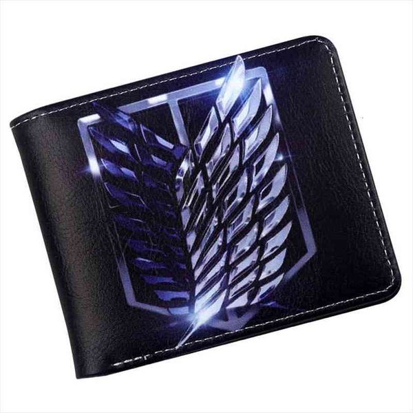 

anime attack on titan wallet purse cosplay accessory with printing of scouting corps sign, Red;black
