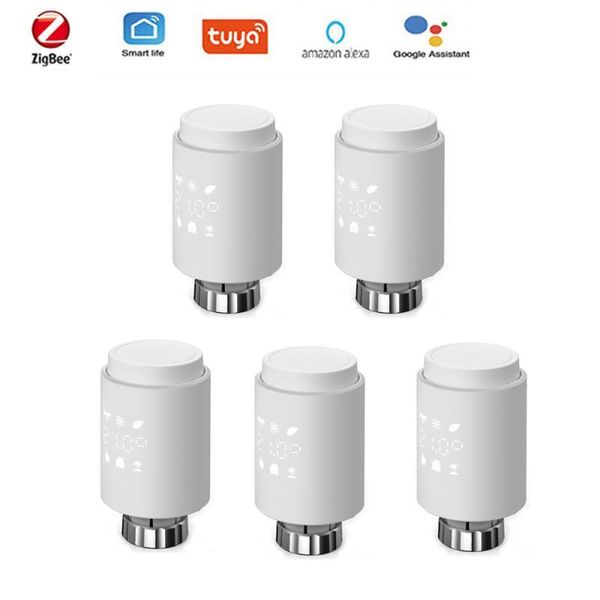 

smart home control tuya zigbee radiator actuator trv programmable thermostatic valve temperature controller support alexa googlehome