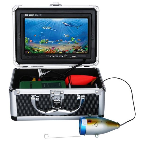 

fish finder 7" inch 1000tvl underwater fishing video camera kit 2 pcs led white lamp lights lake under water
