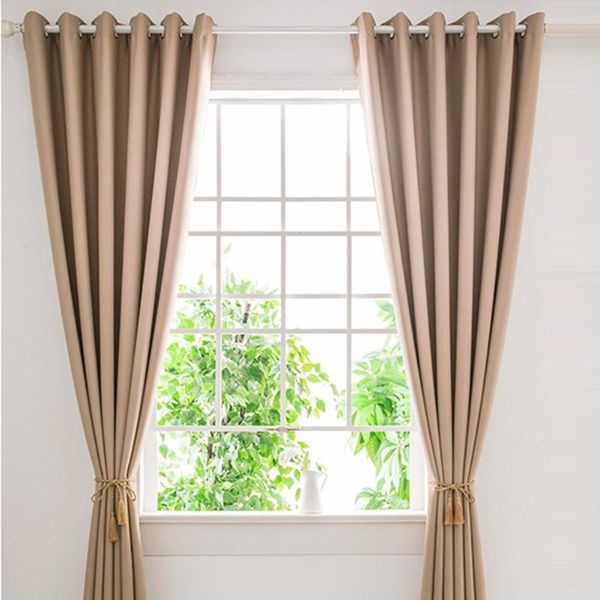 

curtain & drapes window curtains solid color shading noise absorption home hanging decor for living room bedroom supply