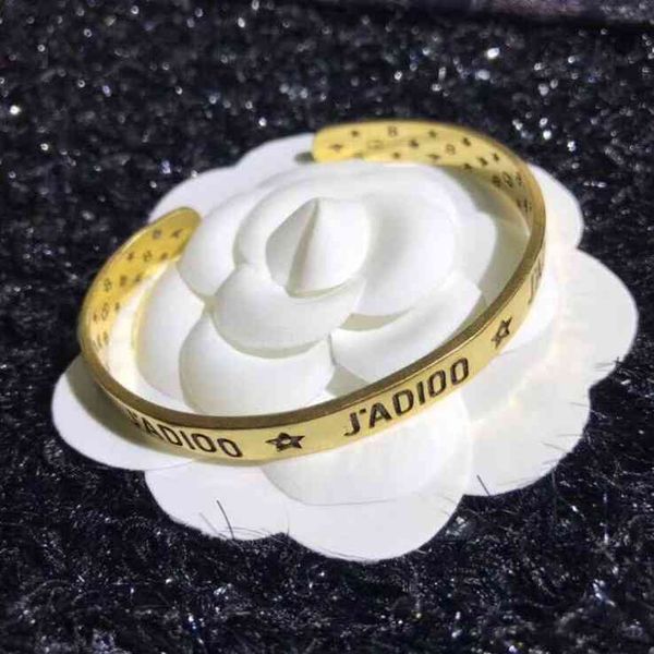 

70% off new letter ja fashion bracelet high version brass material, Black