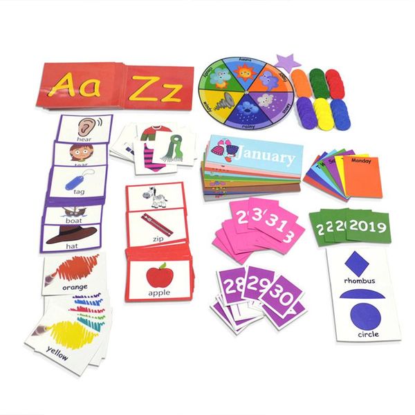 

gift wrap learning center card chart calendar weather letter word math for kids children educational hanging bag
