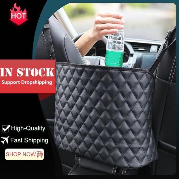 

car organizer storage pocket between seats net handbag holder multifunctional 2021