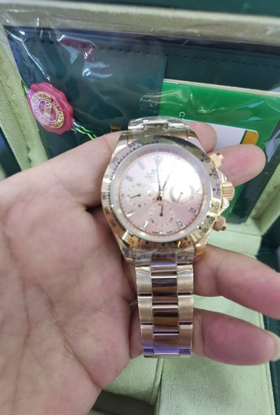 

with original box watch 40mm 116500 116506 116520 116509 stainless no chronograph mechanical automatic mens watches, Slivery;brown