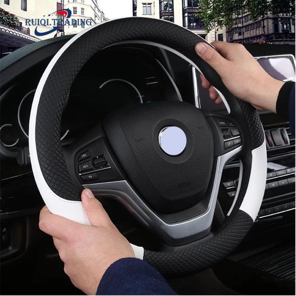 

steering wheel covers car cover artificial leather steering-wheel breathable fabric braid auto accessories universal37-38cm