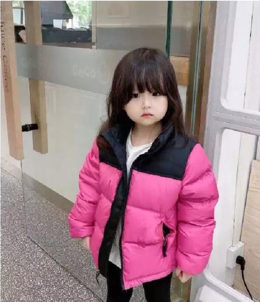 

kids down coat boy clothes girl hooded outwear autumn and winter children's clothing classic print 110-160 cm, Blue;gray