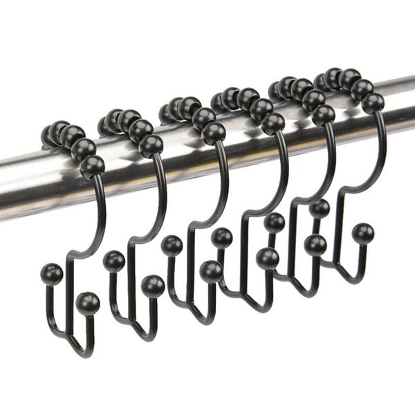 

shower curtains 12pcs durable modern double sided curtain hook iron window easy install home bathroom accessories solid bedroom dormitory