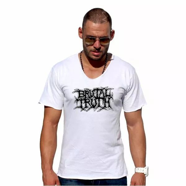

brutal truth logo california cotton touch t ahirt men's cool tee, White;black