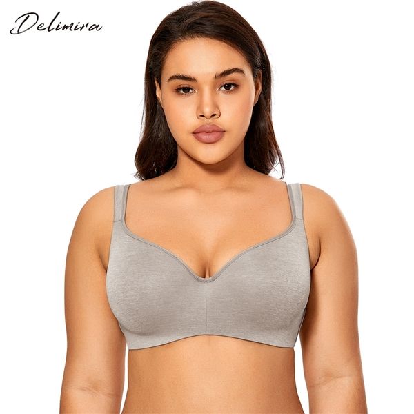 

delimira women's smooth full coverage big size t-shirt bra 211110, Red;black