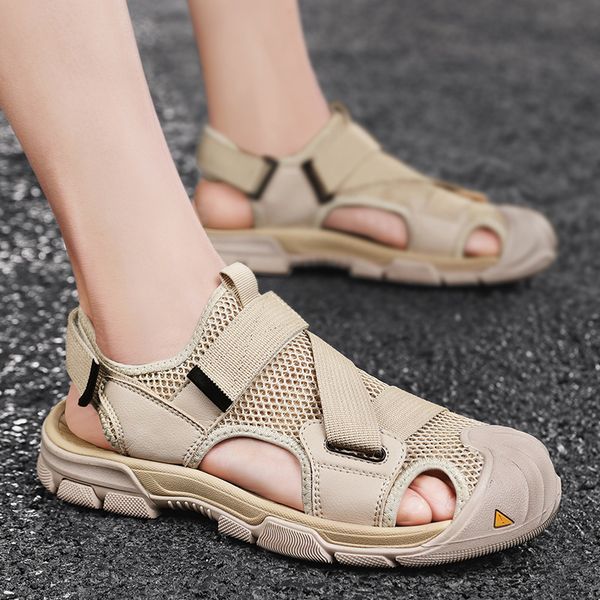 

women fashion summer mens sandals black beige mesh leather sandbeach sandal men shoes size eur 38-44 code: 93-1801749
