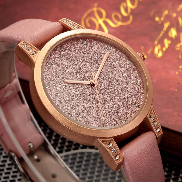 

wristwatches unique women's watch leather band pink elegant ladies watches clock relogio feminino gift drop, Slivery;brown