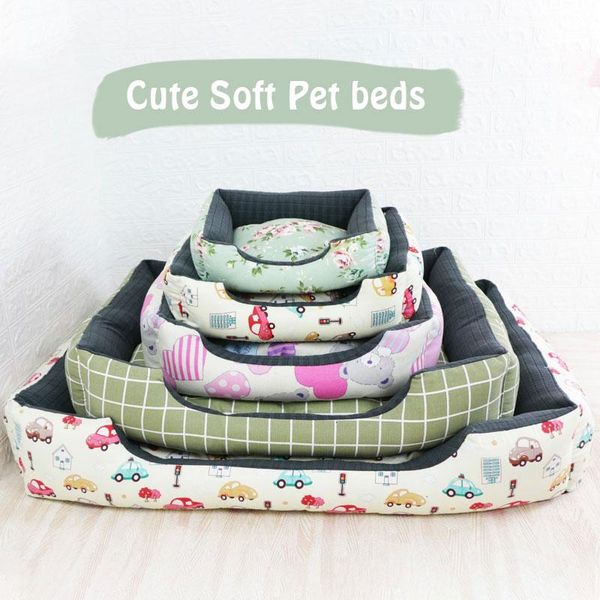 

cute removable washable dog bed mat kennel soft puppy pet nest winter warm corn fleece house non-slip cloth bottom kennels & pens
