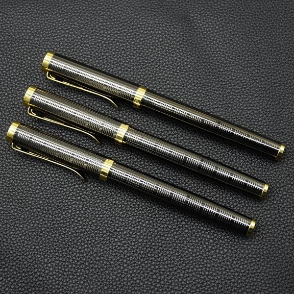 

16pcs luxury grey gold metal fountain pen ink standard fine nib business office school supplies signature pens
