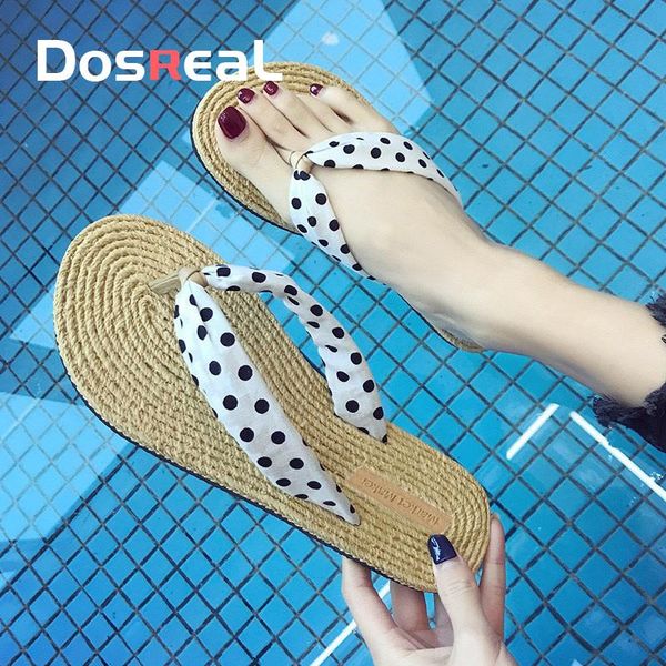 

slippers dosteal summer ladies flip flops women non-slip outer wear flat cute floral holiday style beach shoes women's, Black