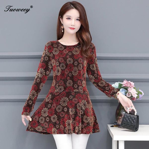

fashion floral print plus size elegant 5xl shirts women o neck long sleeve button casual loose blouse women's blouses &, White