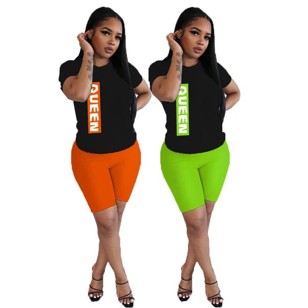 

women's tracksuits stylish summer letter print gradient color 2 pieces outfits slim two sporty matching set, Gray