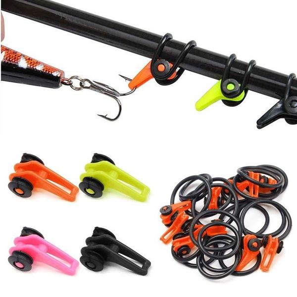 

10pcs/bag plastic fishing hook keeper for rod pole lures bait safety holder tackle accessories