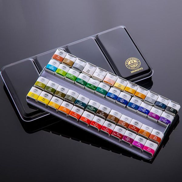 

12/24/48 colors watercolor paint set solid water color metal box oil painting pigment for student art supplies gift sets