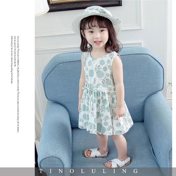 

girl's dresses 2021 summer baby girl print floral princess causal cute dress toddler clothes kids children dress+hat 2pcs sets, Red;yellow