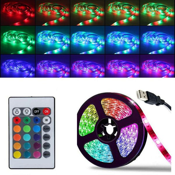 

led strip 12v for living room with controller 24keys light tv teen decoration backlight strips