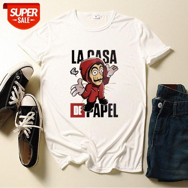 

la casa de papel printed men and women couple short-sleeved t-shirt student shirt #a20u, White