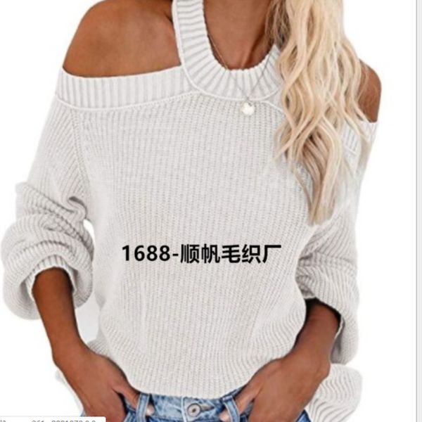 

loose knit sweater, solid color, strapls, sexy, large size, new, White;black