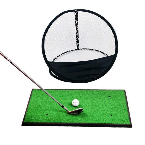 

golf training aids chipping practice net -up indoor outdoor pitching cage mat easy nets