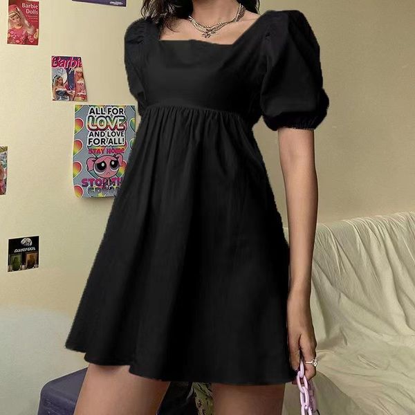 

casual dresses nedeins women summer dress fashion white elegant puff sleeve backless party beach vacation mini, Black;gray