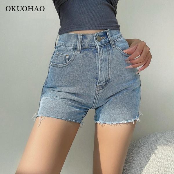 

women's jeans denim shorts summer fashion stretch high waist blue slim fit skinny basic jean bermuda 2021